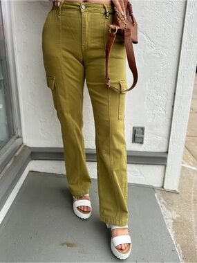 Judy Blue MATCHA HIGH RISE CARGO STRAIGHT sz 7/28